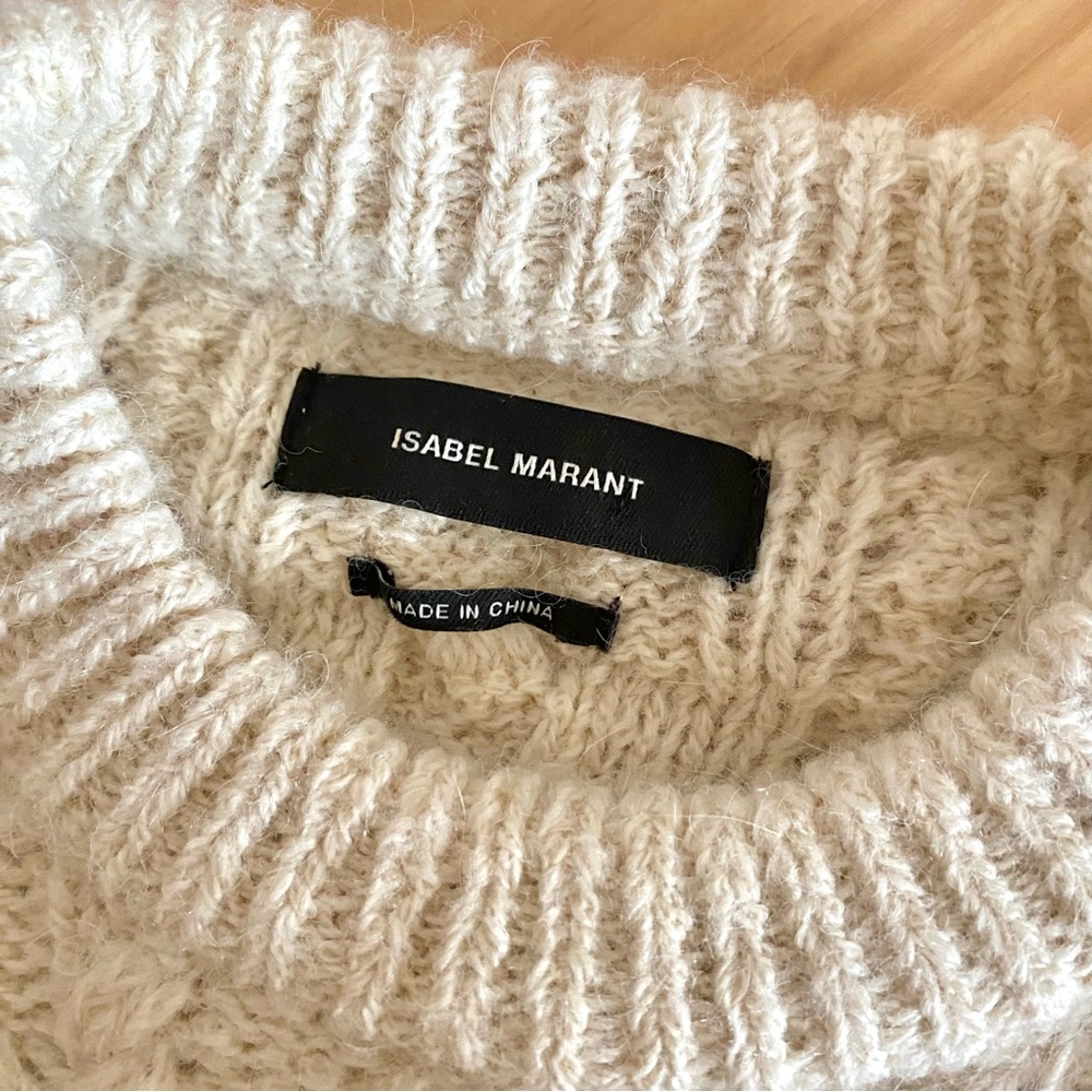 Isabel Marant gayle alpaca cable knit sweater ecru cream white - Picture 6 of 13